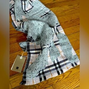 Look by M New York Scarf Striped Pink Abstract Winter Fall Black Gray